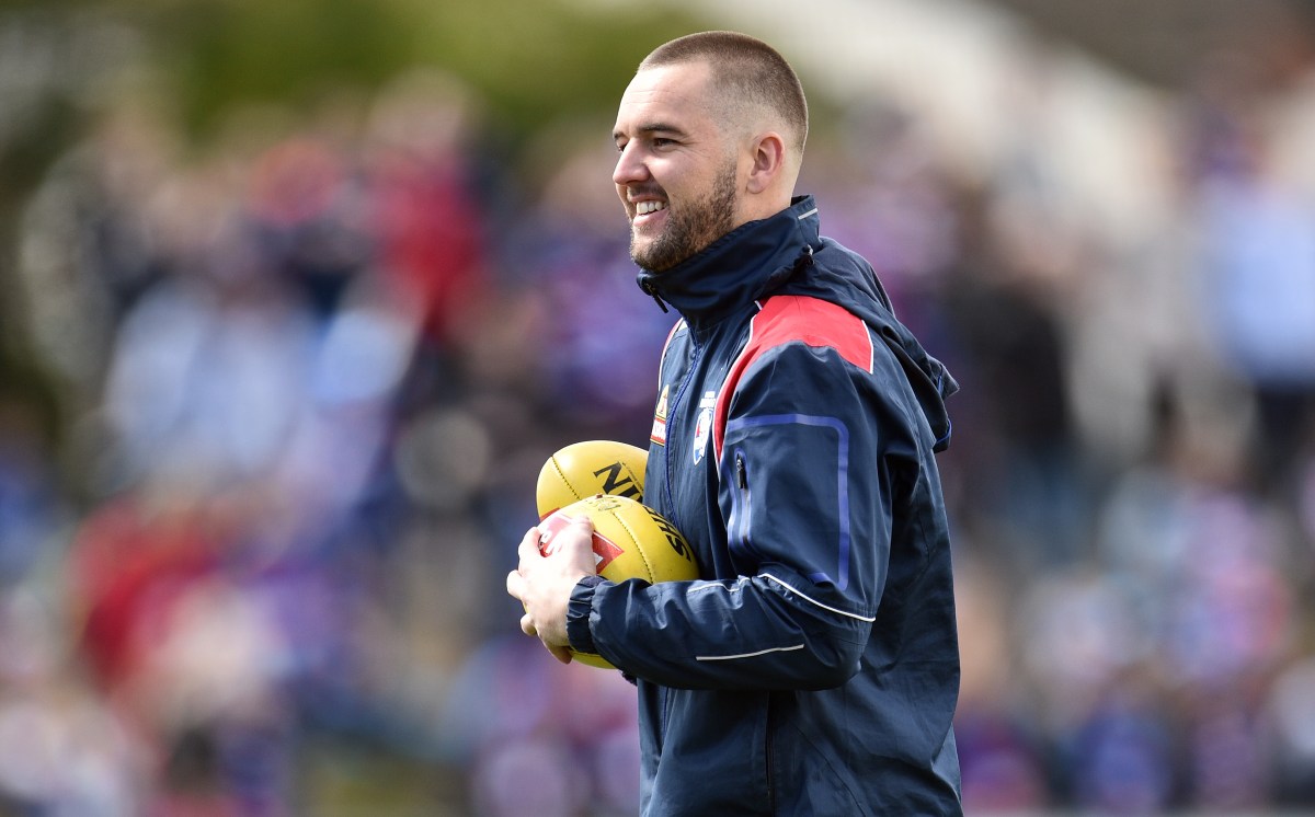 Matthew Suckling is seen at the Western Bulldogs' final training session at the Whitten Oval in Melbourne, Thursday, Sept. 29, 2016. The Sydney Swans will play the Western Bulldogs in the AFL Grand Final at the Melbourne Cricket Ground on Saturday. (AAP Image/Julian Smith) NO ARCHIVING