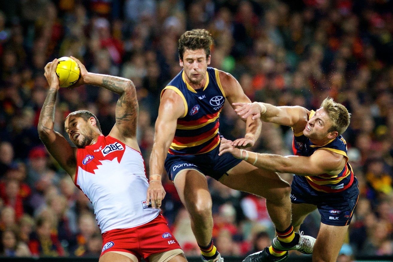 The Crows' defenders will have their hands full with star Swan Lance Franklin. Photo: Michael Errey / InDaily