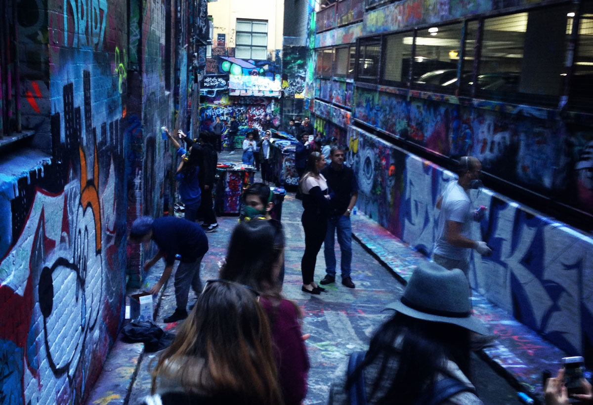A pain festival in Melbourne's Hosier Lane.