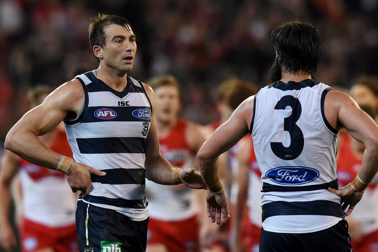Corey Enright has played his final game for Geelong. Photo: Tracey Nearmy / AAP