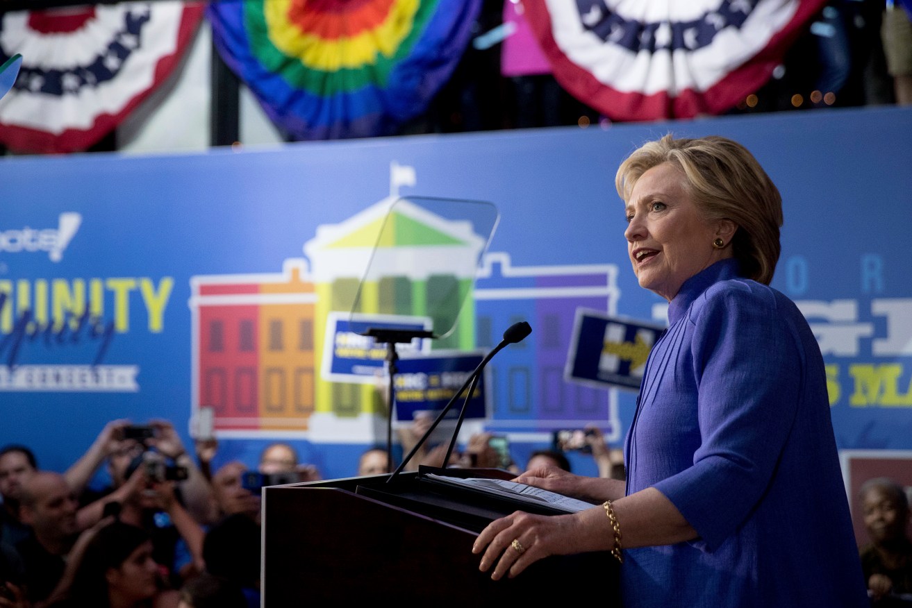Democratic presidential candidate Hillary Clinton speaks at a rally in Florida. Photo: AP/Andrew Harnik