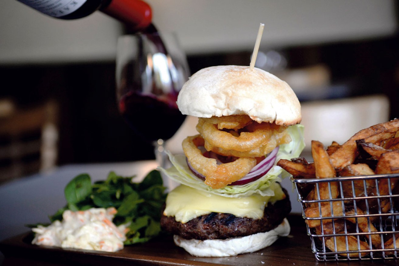 Food and wine available at the Kaesler Cellar Door Spring Burger Day. 
