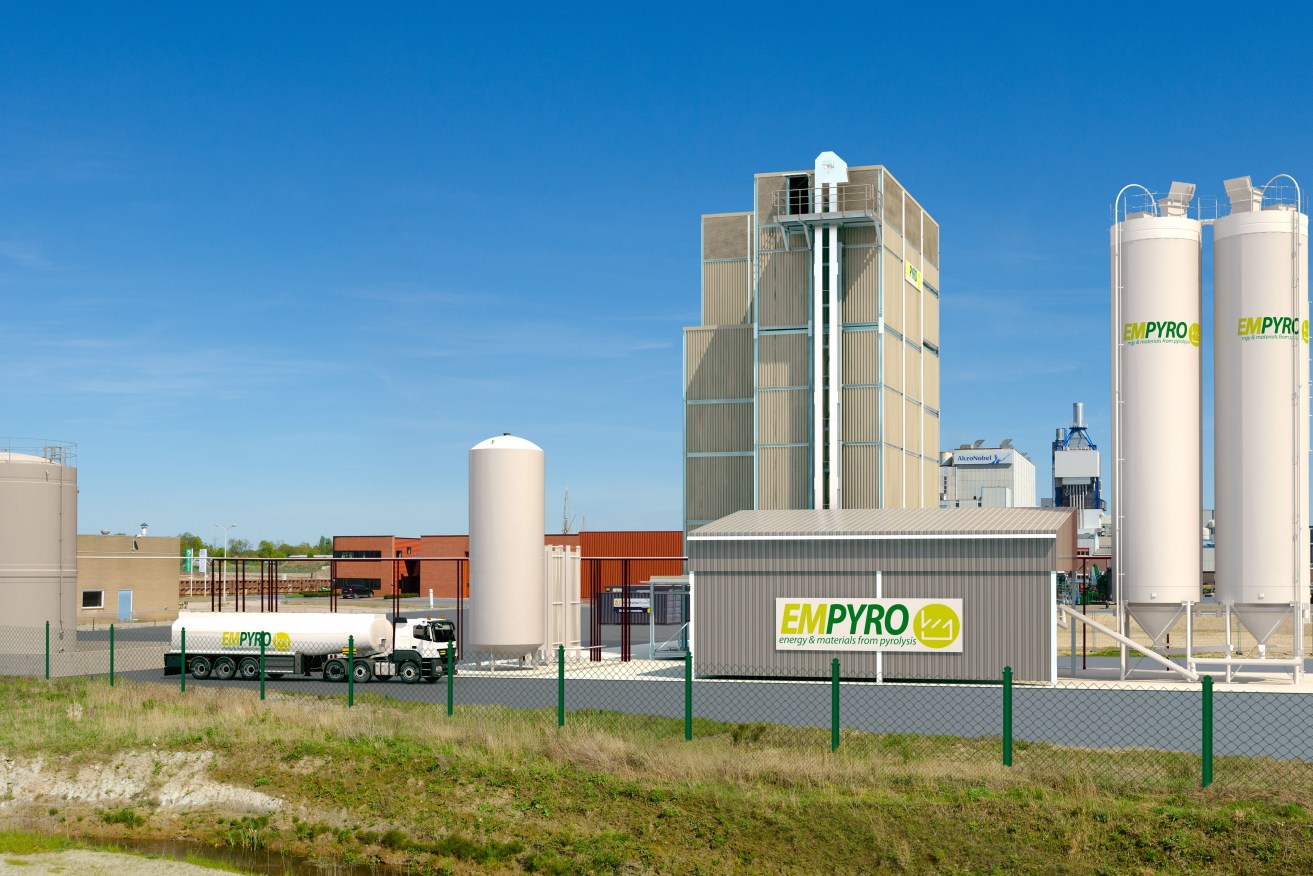 A pyrolysis plant in The Netherlands that would be the design basis for similar plants in South Australia for oil manufacture. Supplied image