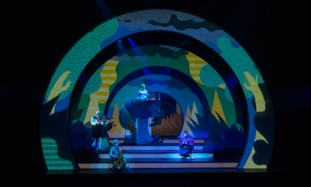 The set, lighting, projections and costumes create a visually spectacular show. Photo: Shane Reid