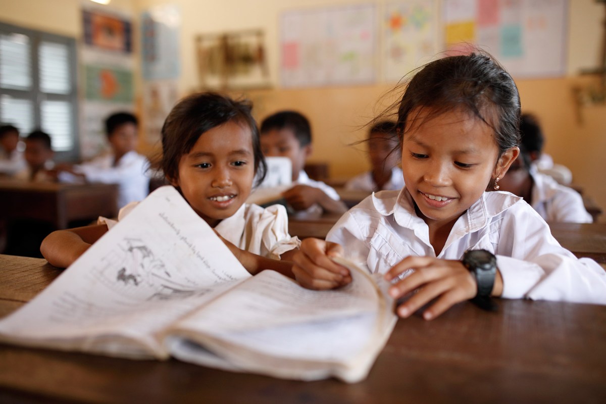In the classrooms at Sunrise's school at Kampong Speu. Photo: Tony Lewis