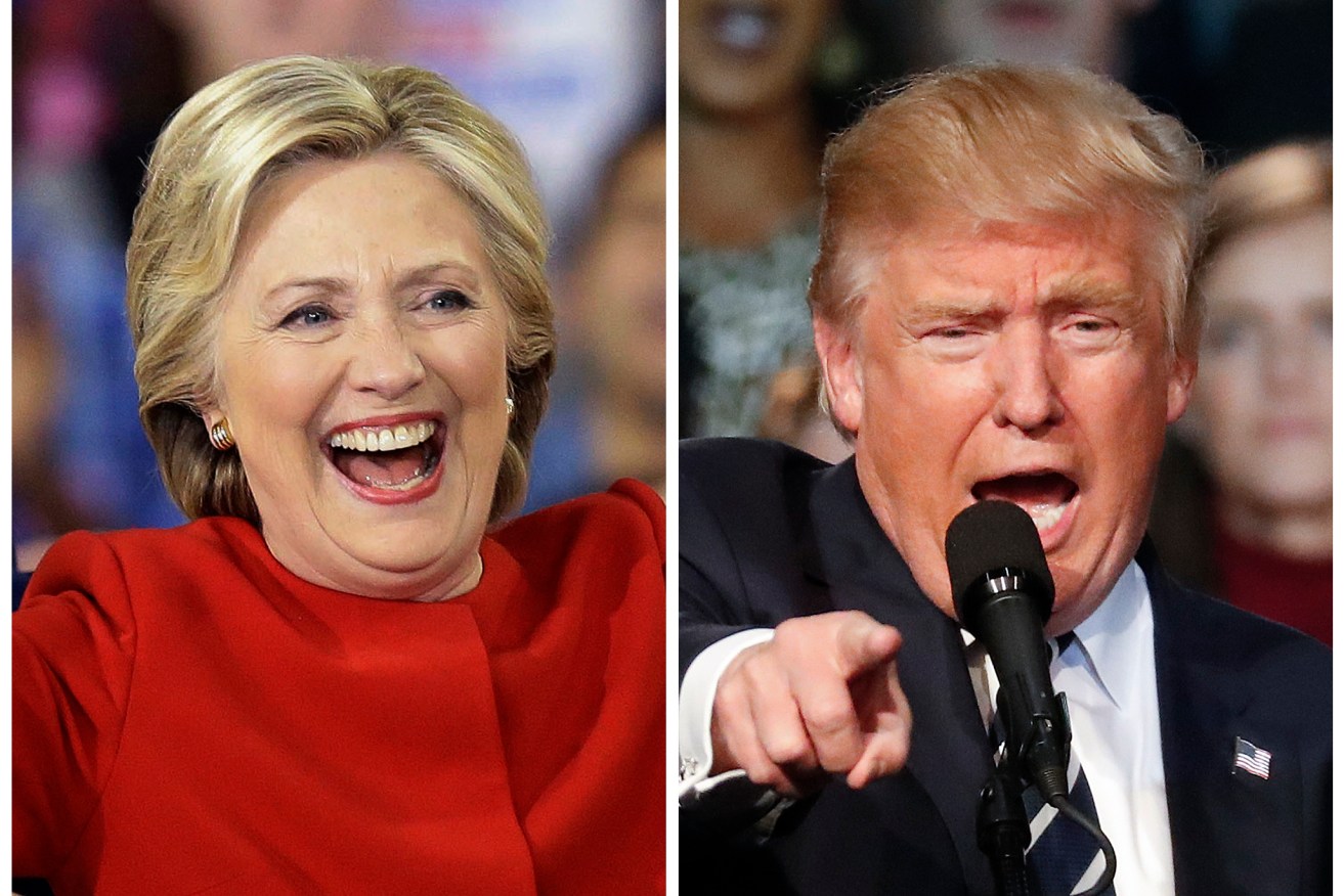 Hillary Clinton and Donald Trump are engaged in a tight early race. Photo: AP/Gerry Broome/Paul Sancya