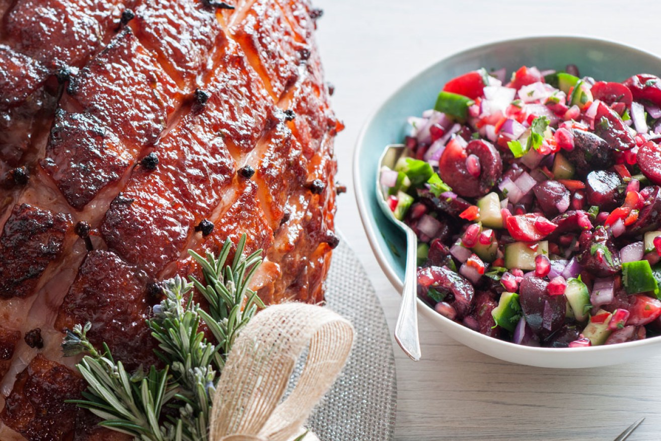 Fiona Roberts will demonstrate how to make Quince and Pomegranate Glazed Ham with Cherry Salsa at the Central Market on December 10.