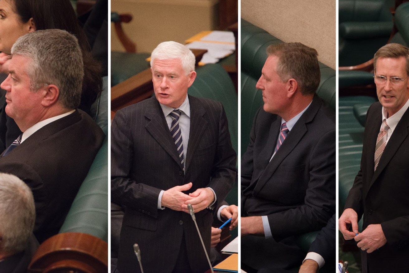 Speaker Michael Atkinson had the deliberative vote, but the euthanasia bill was defeated after Steven Griffiths, John Rau, Troy Bell and Dan Van Holst Pellekaan changed their vote between the second and third reading divisions. Photos: Nat Rogers / InDaily