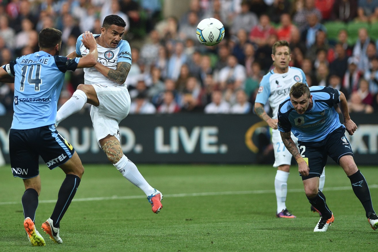 Melbourne City's marquee man Tim Cahill starred in the FFA Cup final against Sydney FC at AAMI Park in Melbourne. Photo: Julian Smith / AAP