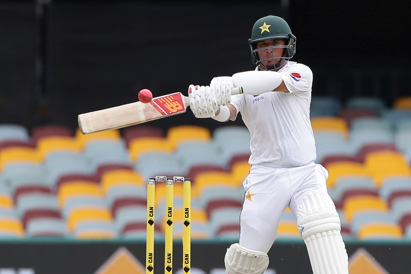 Pakistan's Yasir Shah on the final day of the first Test in Brisbane. Photo: Tertius Pickard / AP