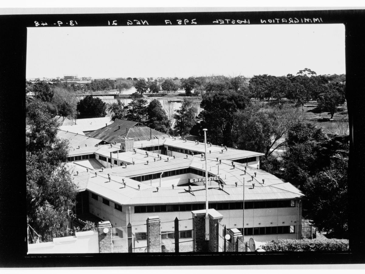  Elder Park Migrant Hostel (formerly the Soldiers Patriotic Fund Hostel) 1948. South Australian Government Photographic Collection GN14940 