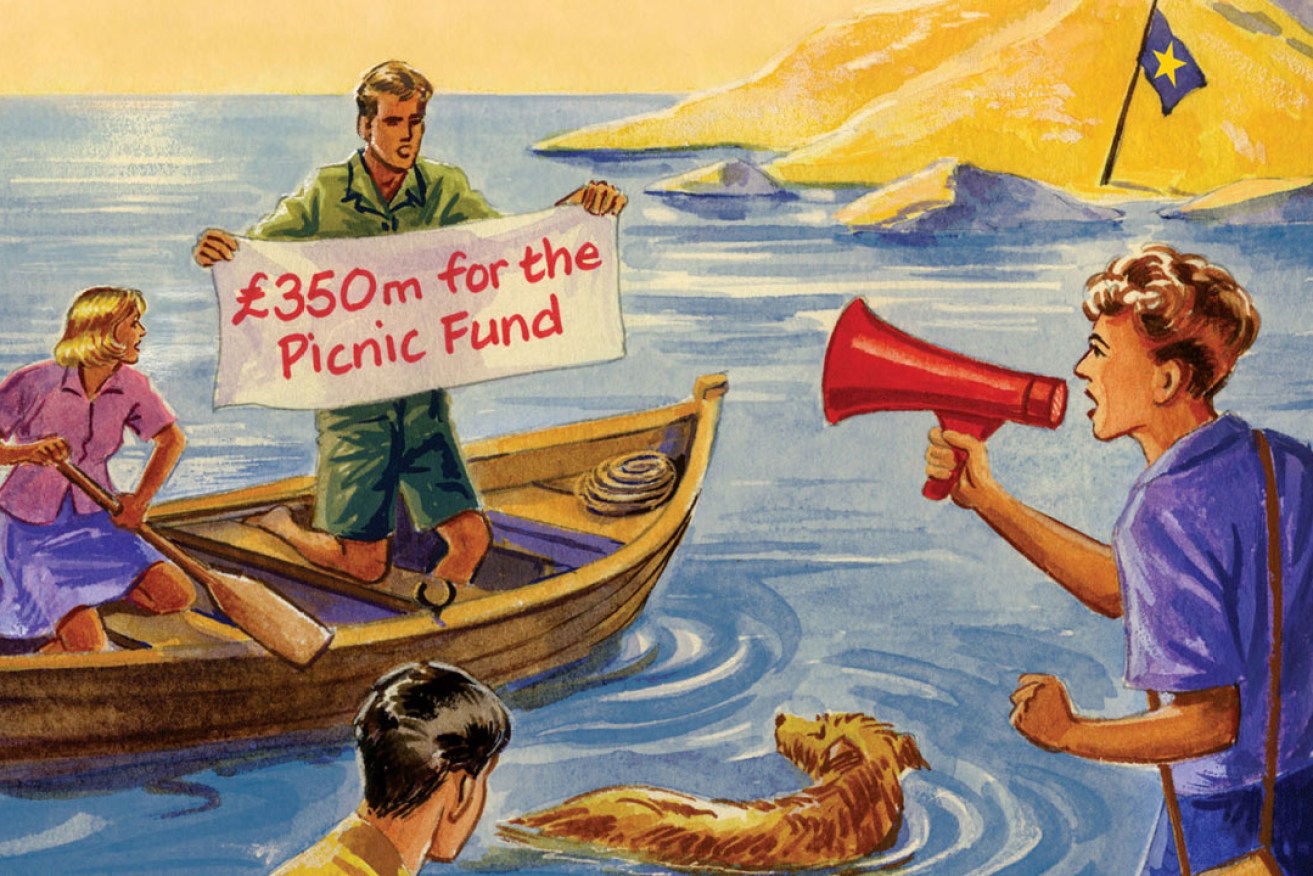 The illustration from the cover of Five on Brexit Island.