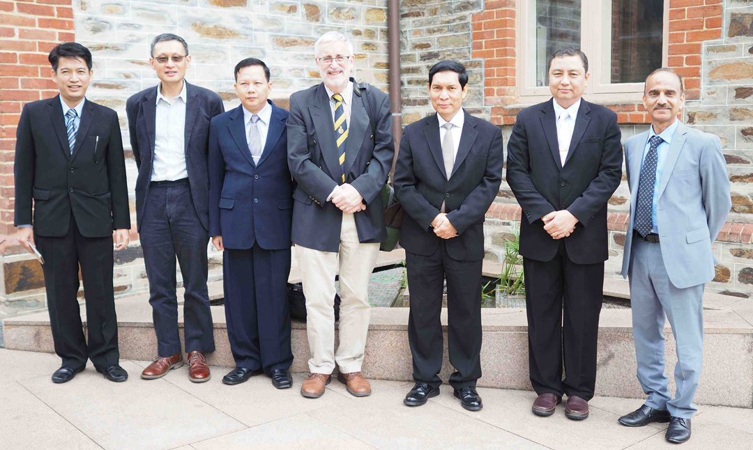 Delegation at the University of Adelaide (from left) Aung Zaw, Chen Au Peh, Ko Ko Aung, Julian White, Khin Maung Cho, Ko Ko Lwin, Afzal Mahmood