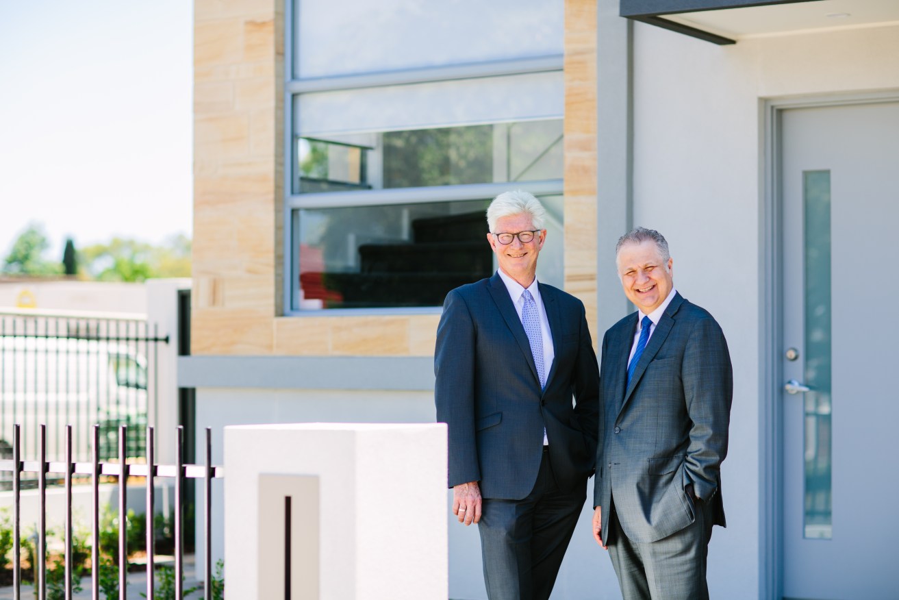 HomeStart CEO John Oliver and chair Jim Kouts. Photo: Supplied/Jessica Clark