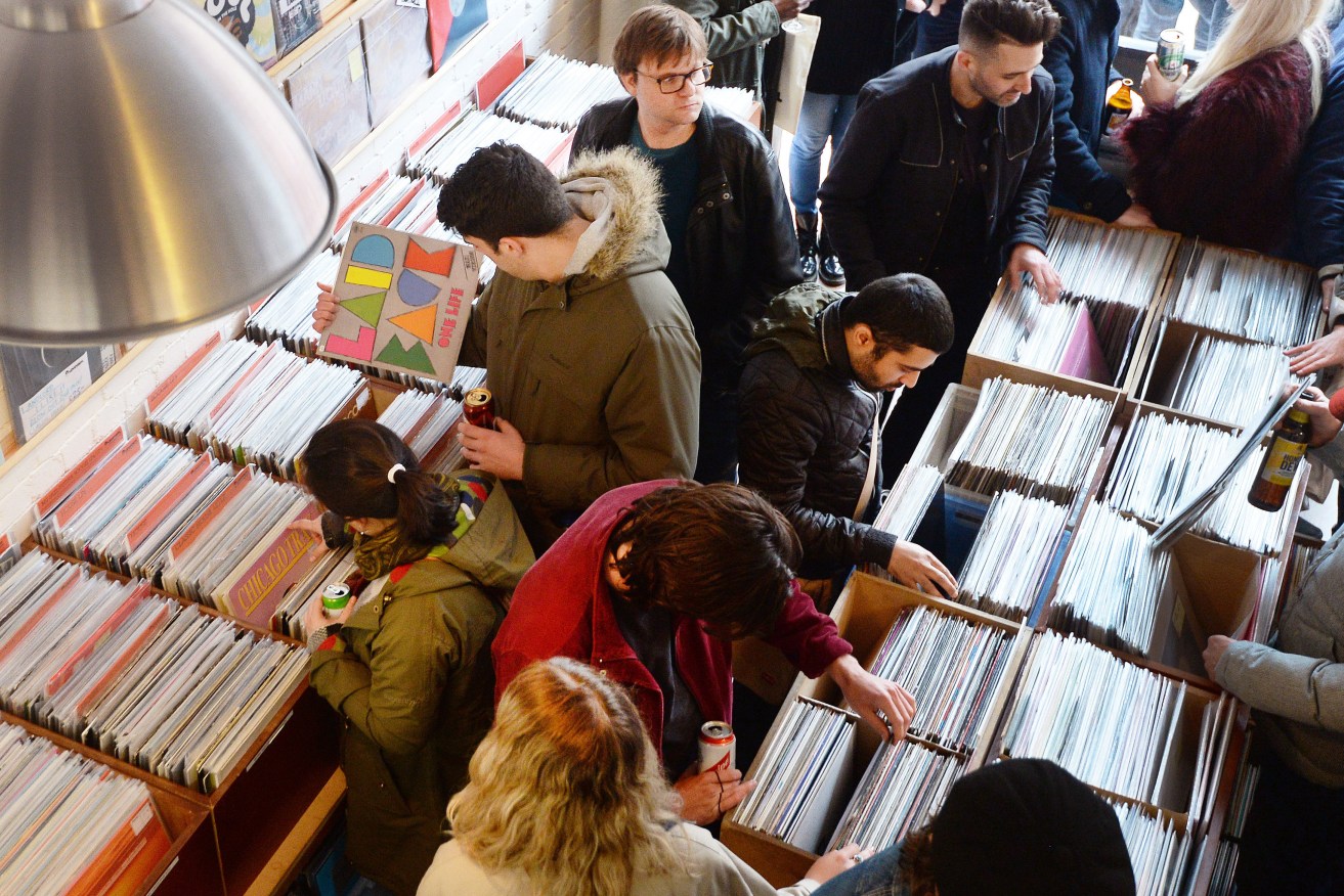 Shoppers in the Love Vinyl record shop in Hoxton in east London. Photo: John Stillwell/PA Wire