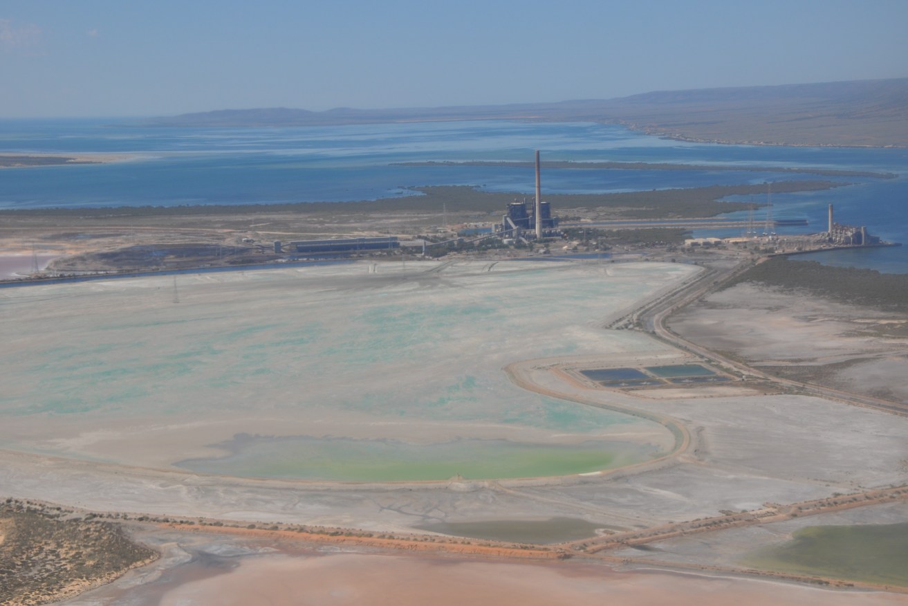 A view of the ash dam near the closed Northern Power Station in Port Augusta. Photo: AAP/Rick Goodman