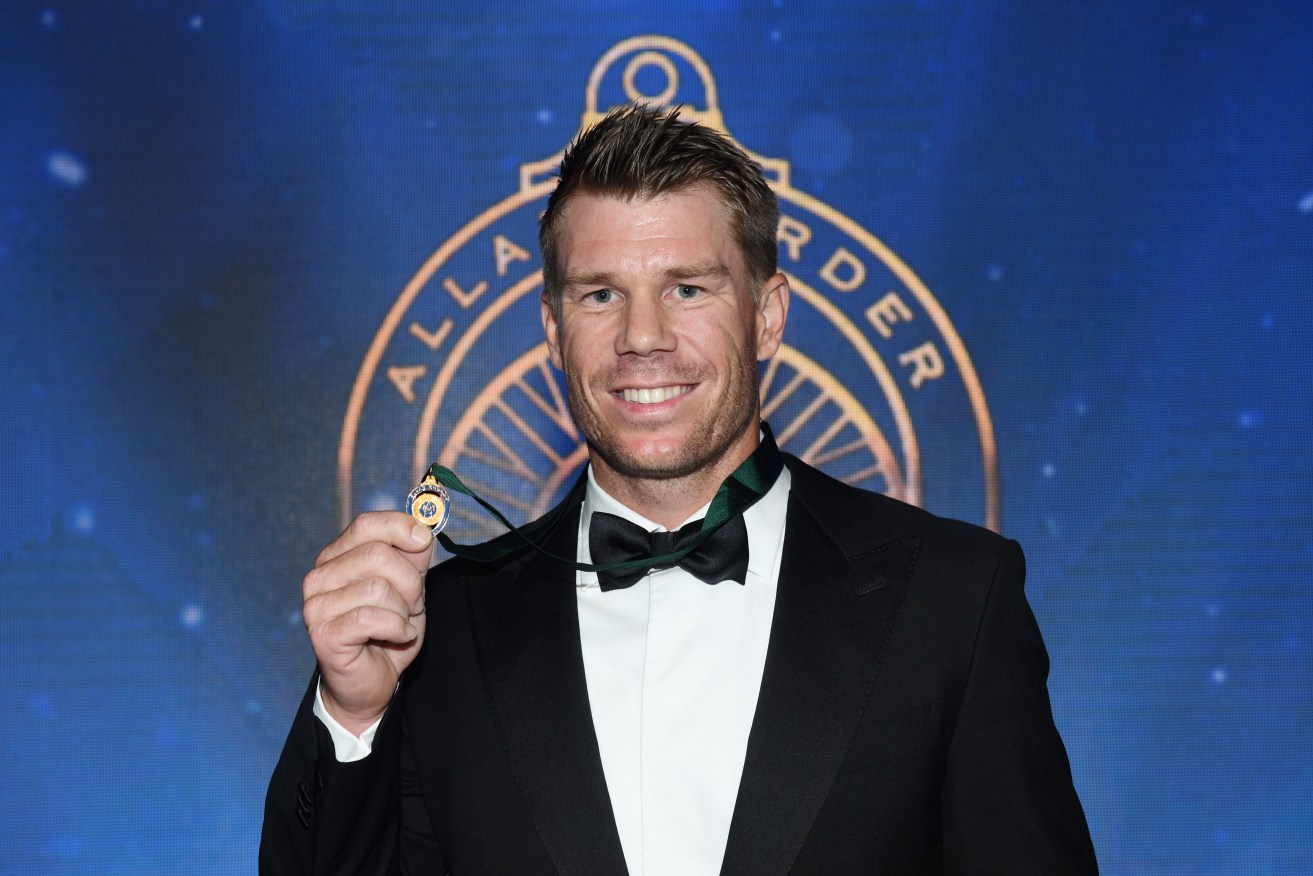 Allan Border Medalist David Warner is looking forward to a break from the action. Photo: Paul Miller / AAP