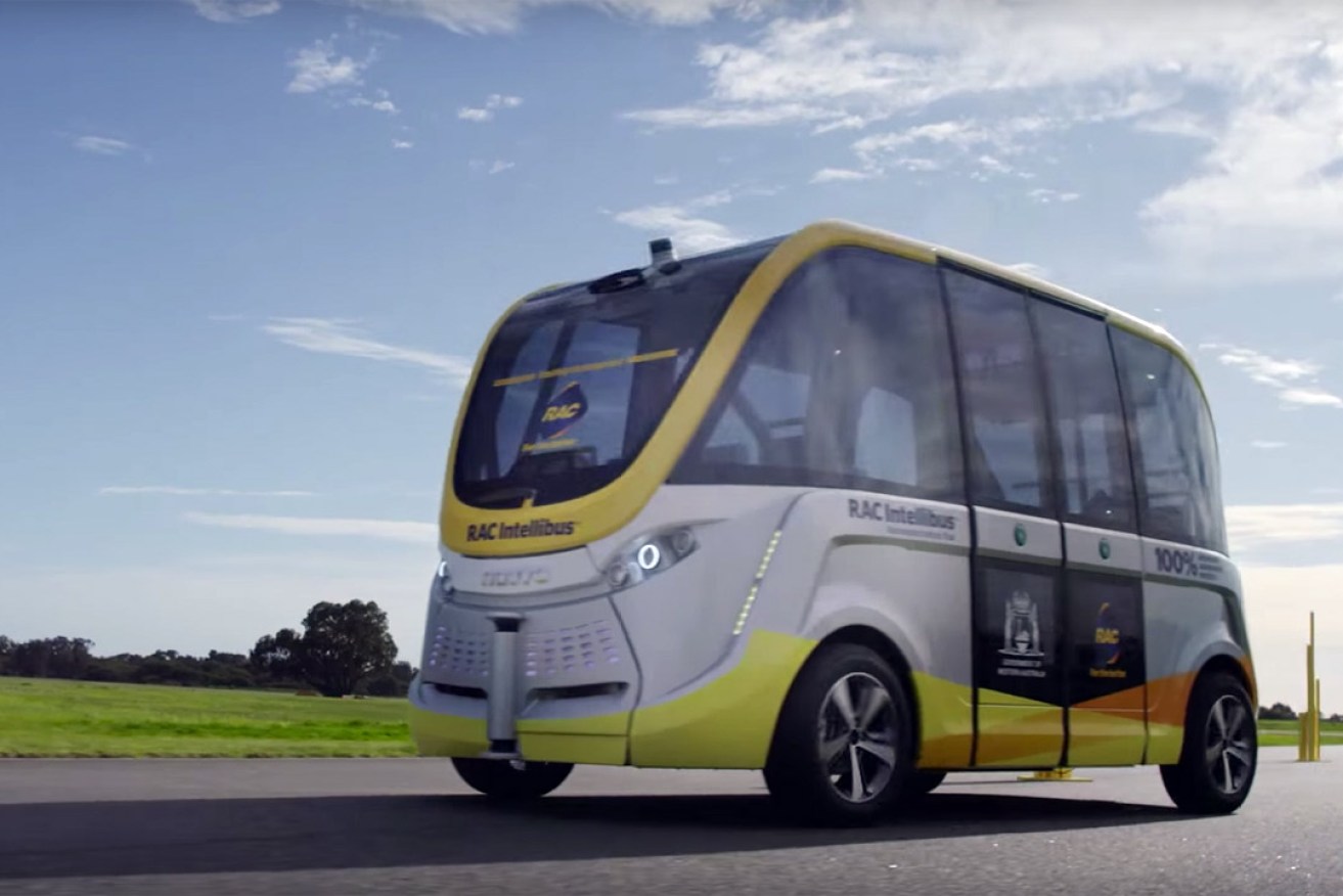 The RAC Intellibus on trial in Western Australia. A fleet of similar vehicles could service Adelaide's CBD. Image: RAC/YouTube