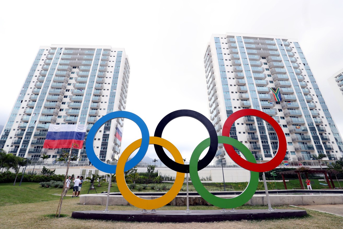 The Olympic rings in the Athletes' Village in Rio. Photo: Martin Rickett / PA Wire