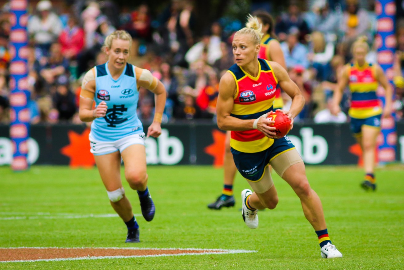 Crow Erin Phillips in action against Carlton. Photo supplied