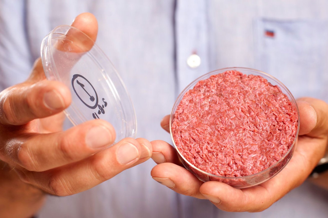 A lab-grown meat burger made from Cultured Beef  developed in the Netherlands. Photo: PA