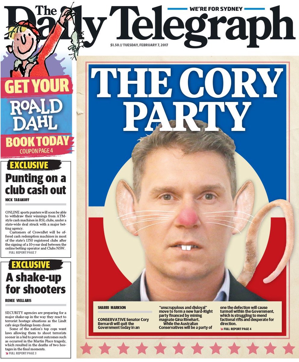 The front page of today's Daily Telegraph.