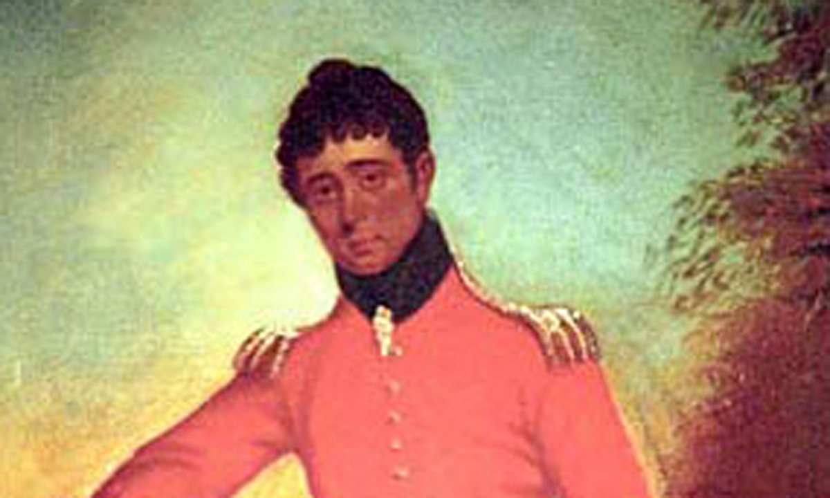 British military officer and the first Surveyor-General of the Colony of South Australia, Colonel William Light, self-portrait c.1815. 