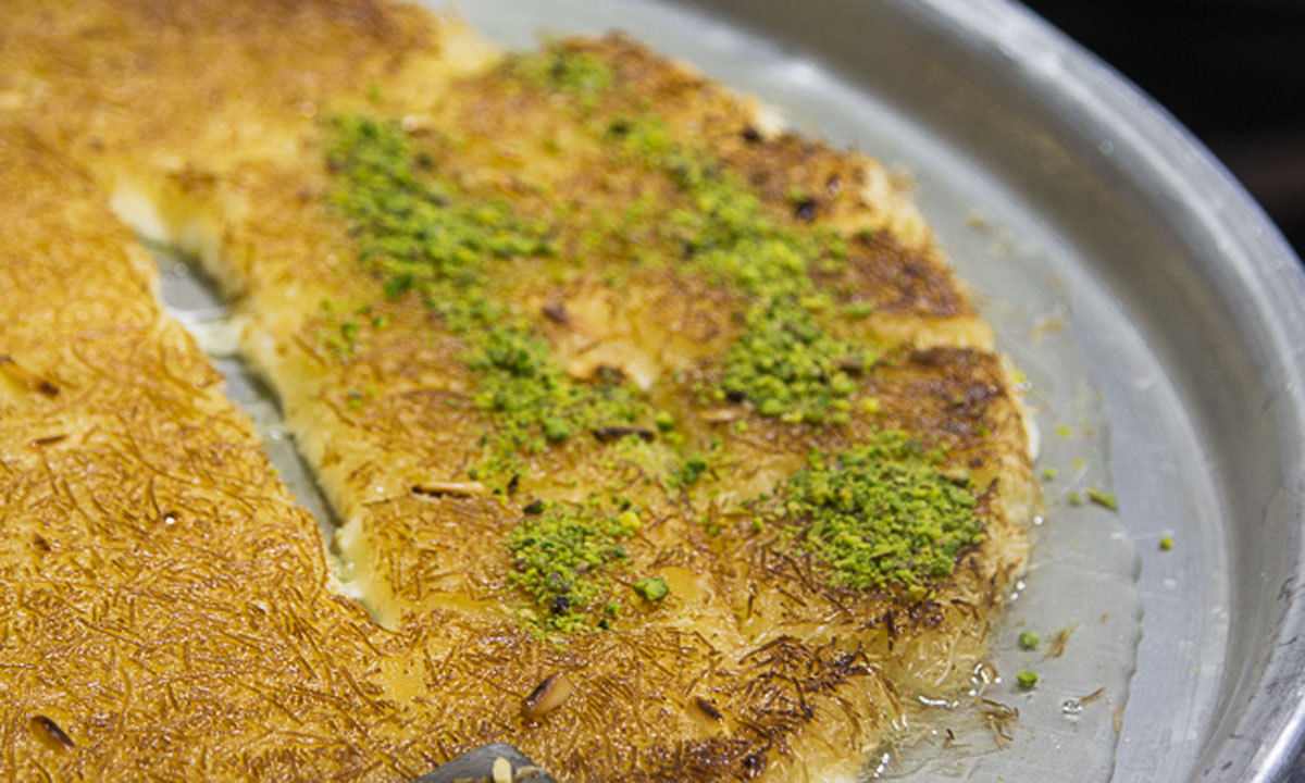 Kunafa – a syrup-soaked cheese based pastry. I might have eaten quite a lot of this. Photo: Amanda McInerney