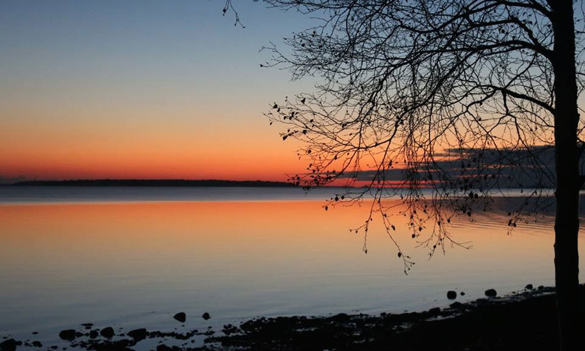 The sun sets over the Bothnian Sea in Finland. Photo: Selina Day / AAP