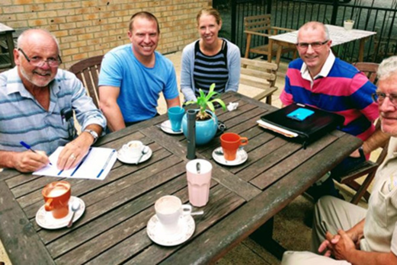 Stephen Blacketer (second from right) with fellow members of the Liberals' Heysen SEC in a photo contained in his email announcing his candidacy. 