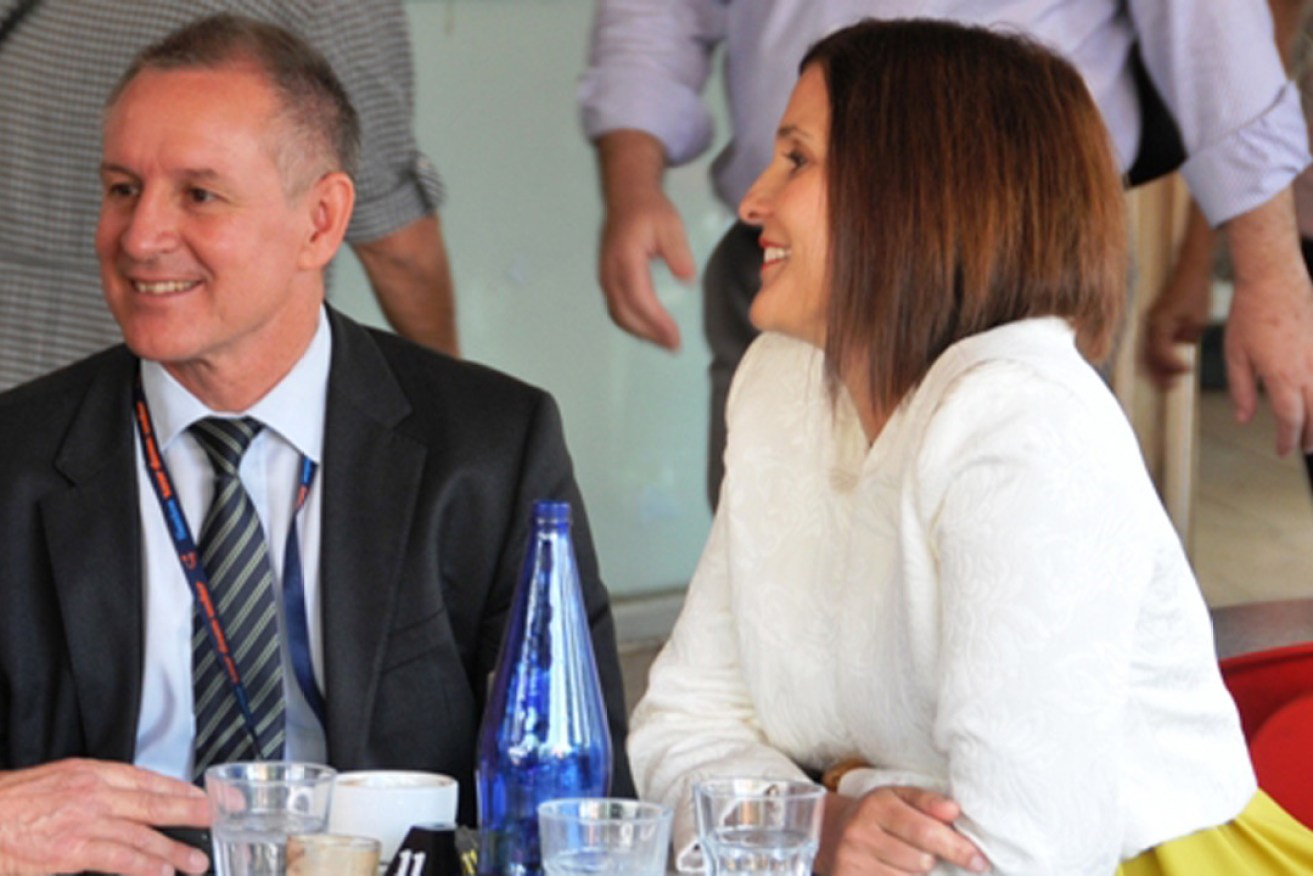 Jay Weatherill and Jo Chapley campaigning in Norwood in 2014. Photo: jochapley.com.au