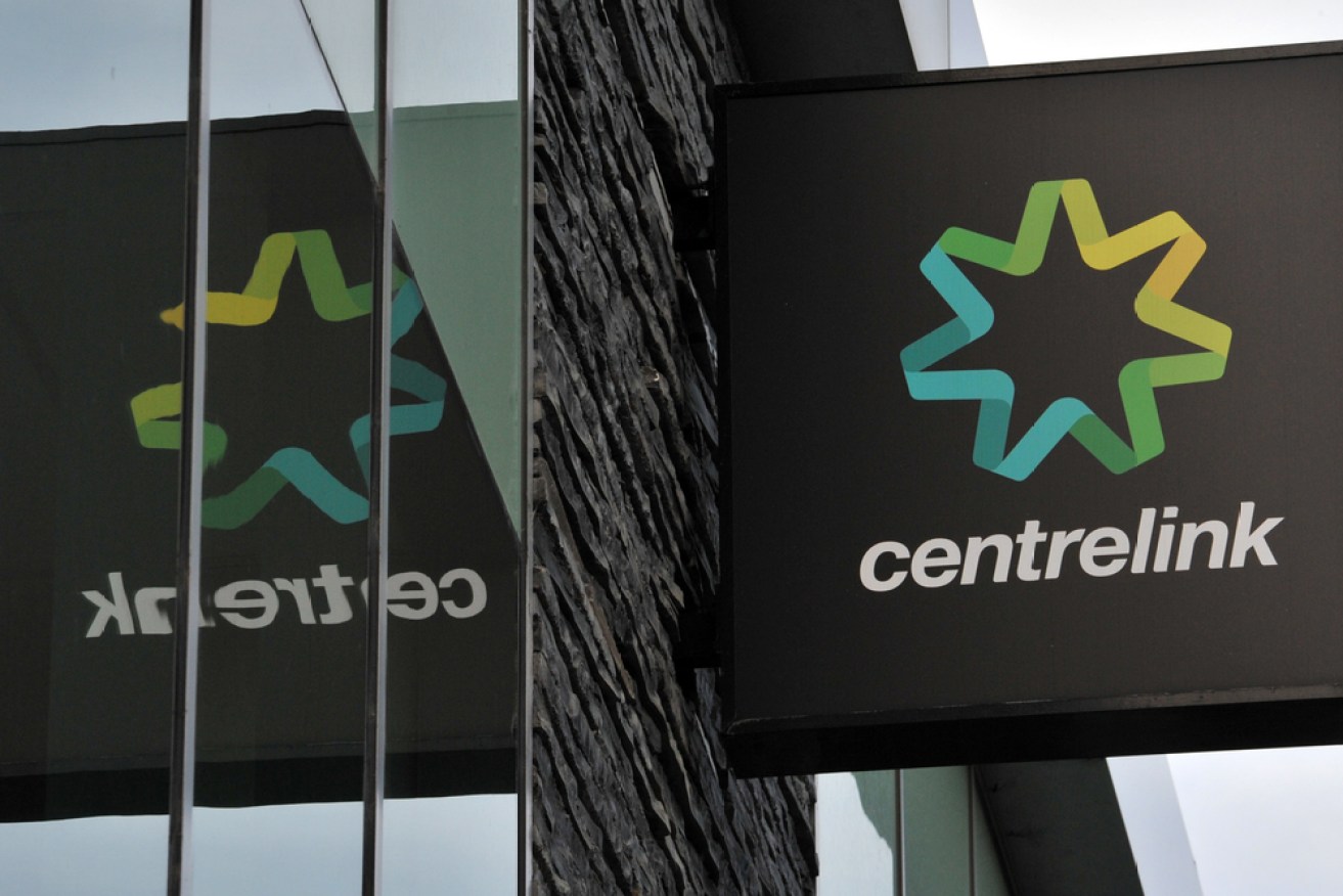 Centrelink signage at the Yarra branch in Melbourne. (AAP Image/Julian Smith)
