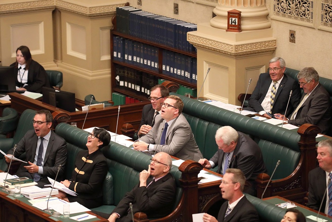 ON THE OUTER: Former frontbencher Duncan McFetridge surveying parliament from his new vantage point, on the far end of the back row. Photo: Tony Lewis / InDaily