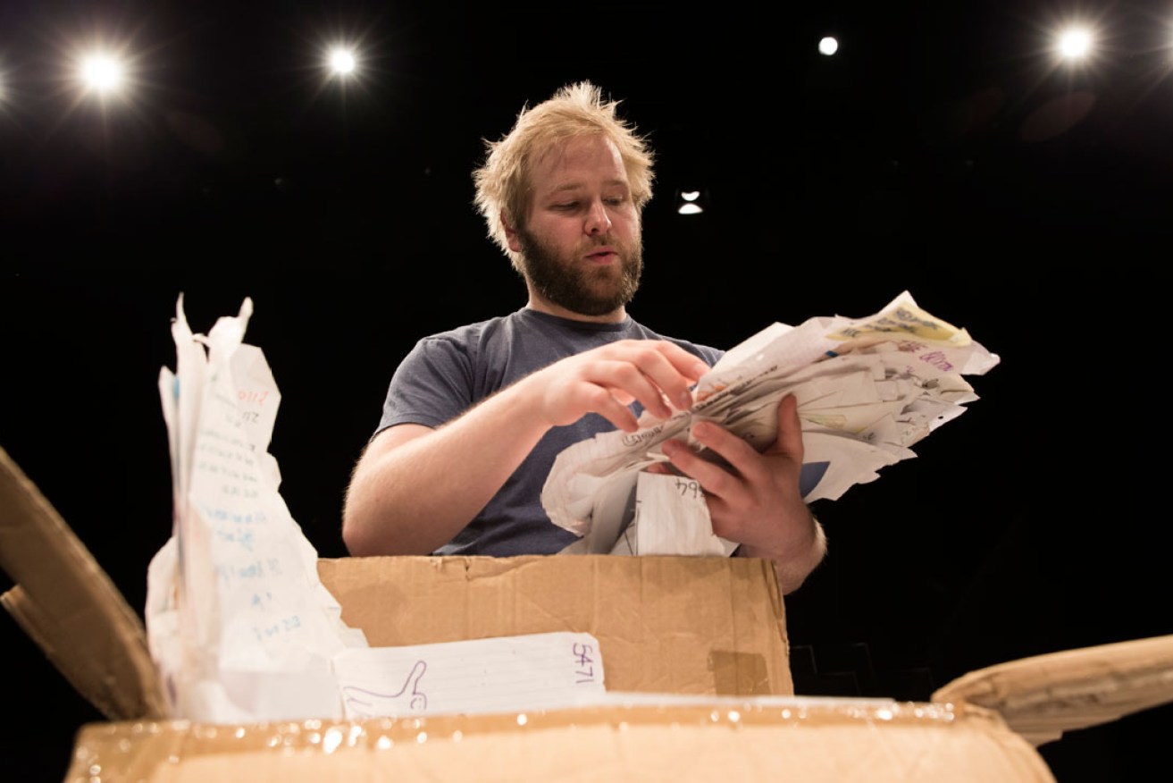 Actor James Rowland in Every Brilliant Thing at Adelaide's Space Theatre. Photo: Shane Reid