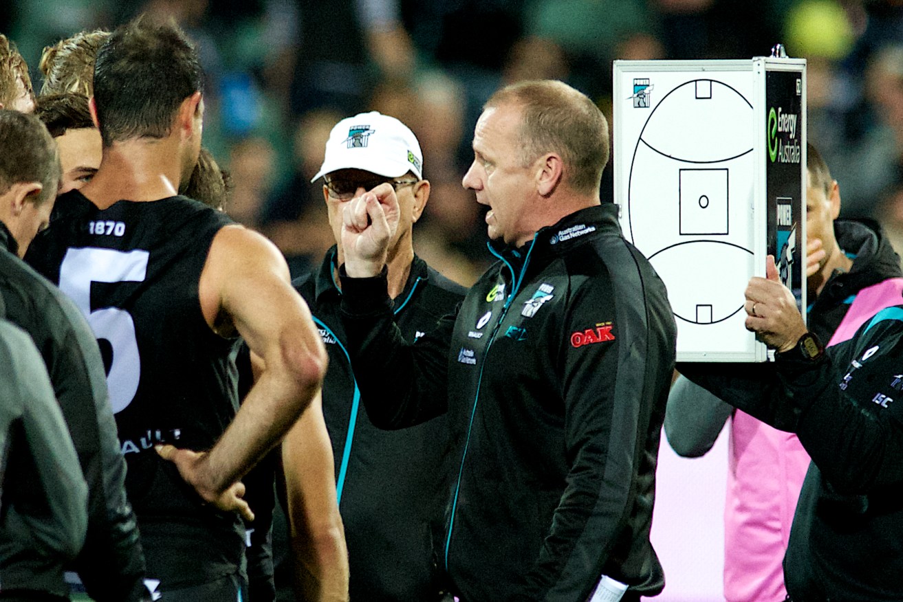 Ken Hinkley is tinkering with Port's game plan. Photo: Michael Errey / InDaily