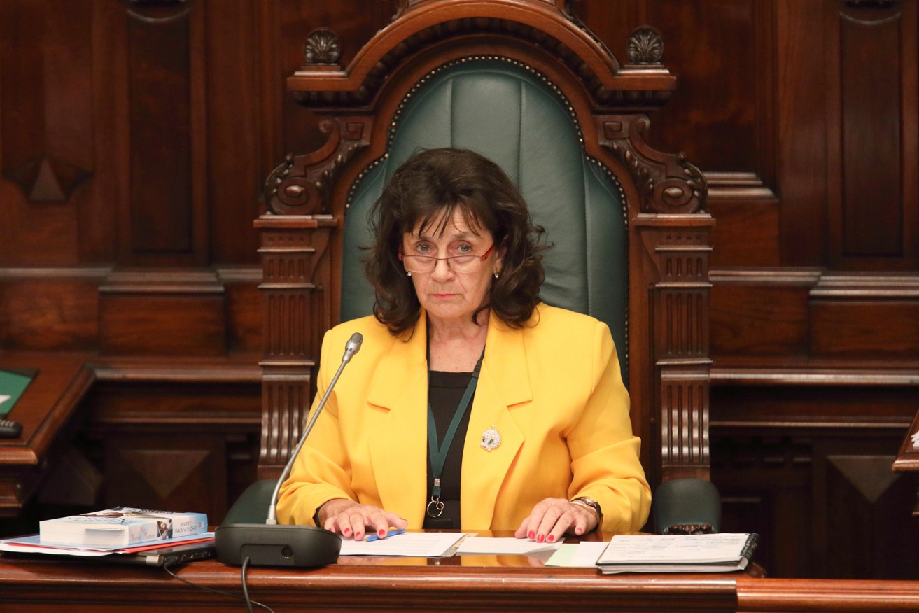 Frances Bedford in the Speaker's chair. Photo: Tony Lewis / InDaily