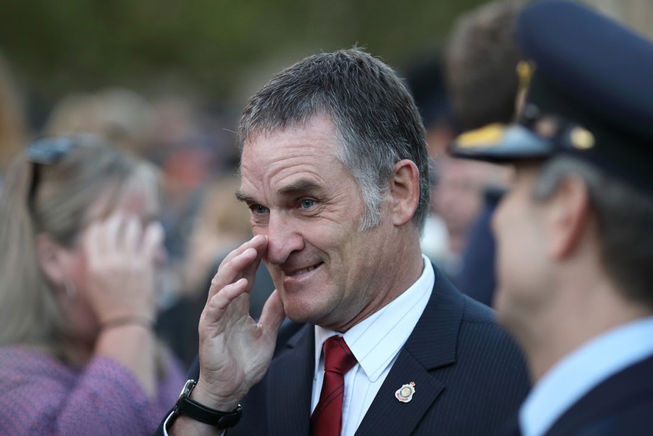 RSL state president Tim Hanna at last week's Dawn Service. Photo: Tony Lewis / InDaily