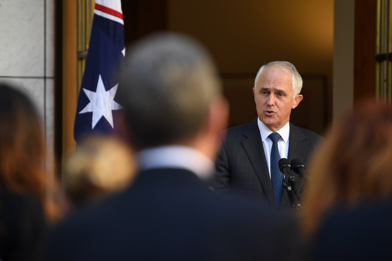 Prime Minister Malcolm Turnbull announcing the changes for foreign workers yesterday. Photo: AAP/Lukas Coch