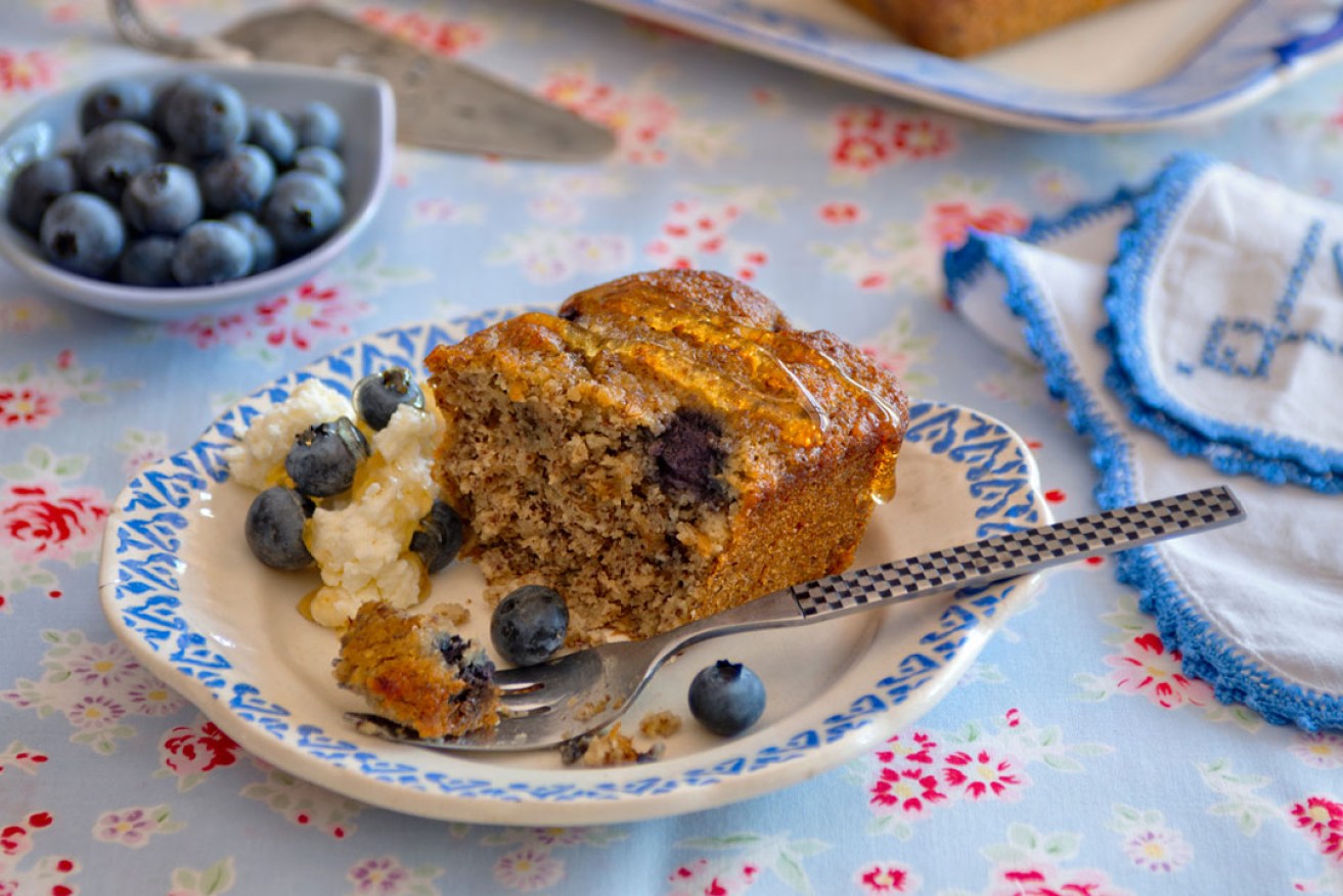 Mim's banana and blueberry bread. Photo:  Calendar of Cakes, published by Wakefield Press