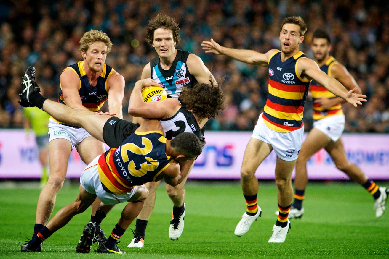 IT'S TIGHT: There is a ladder logjam as the Crows and Port rub shoulders with a brace of teams in the eight. Photo: Michael Errey / InDaily
