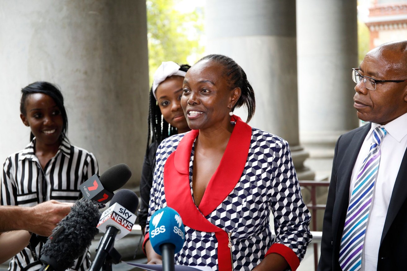 Lucy Gichuhi outside Parliament House in Adelaide this week. Photo: Tony Lewis/InDaily