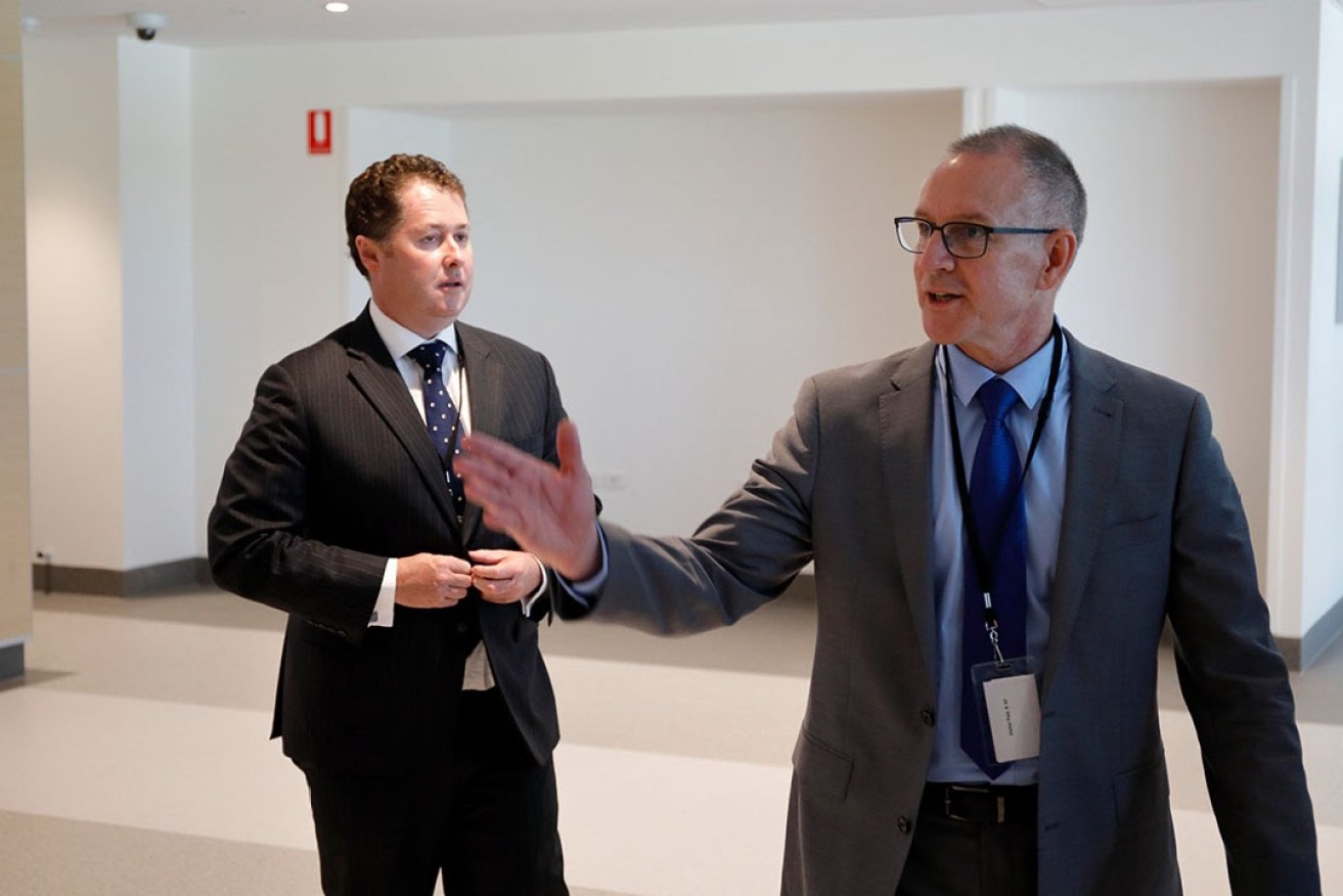 Who's in charge here? Jay Weatherill and Health Minister Jack Snelling tour the Royal Adelaide Hospital. Photo: Tony Lewis / InDaily 