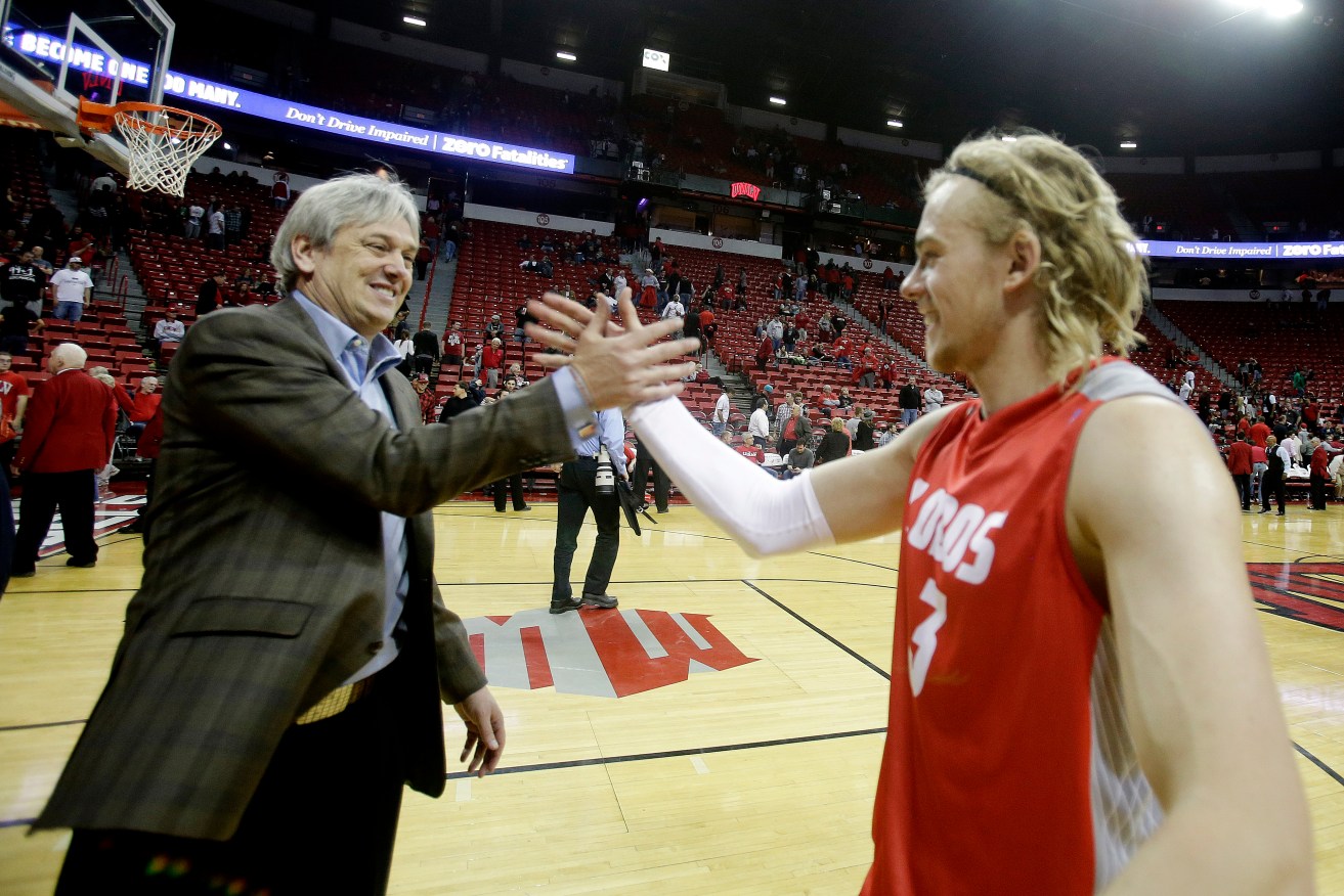 Hugh Greenwood in 2014 playing for University of New Mexico. Photo: Isaac Brekken / AP
