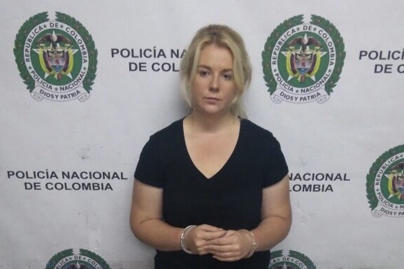A photo of Cassandra Sainsbury released by Colombian police after her arrest at the international airport in Bogota.