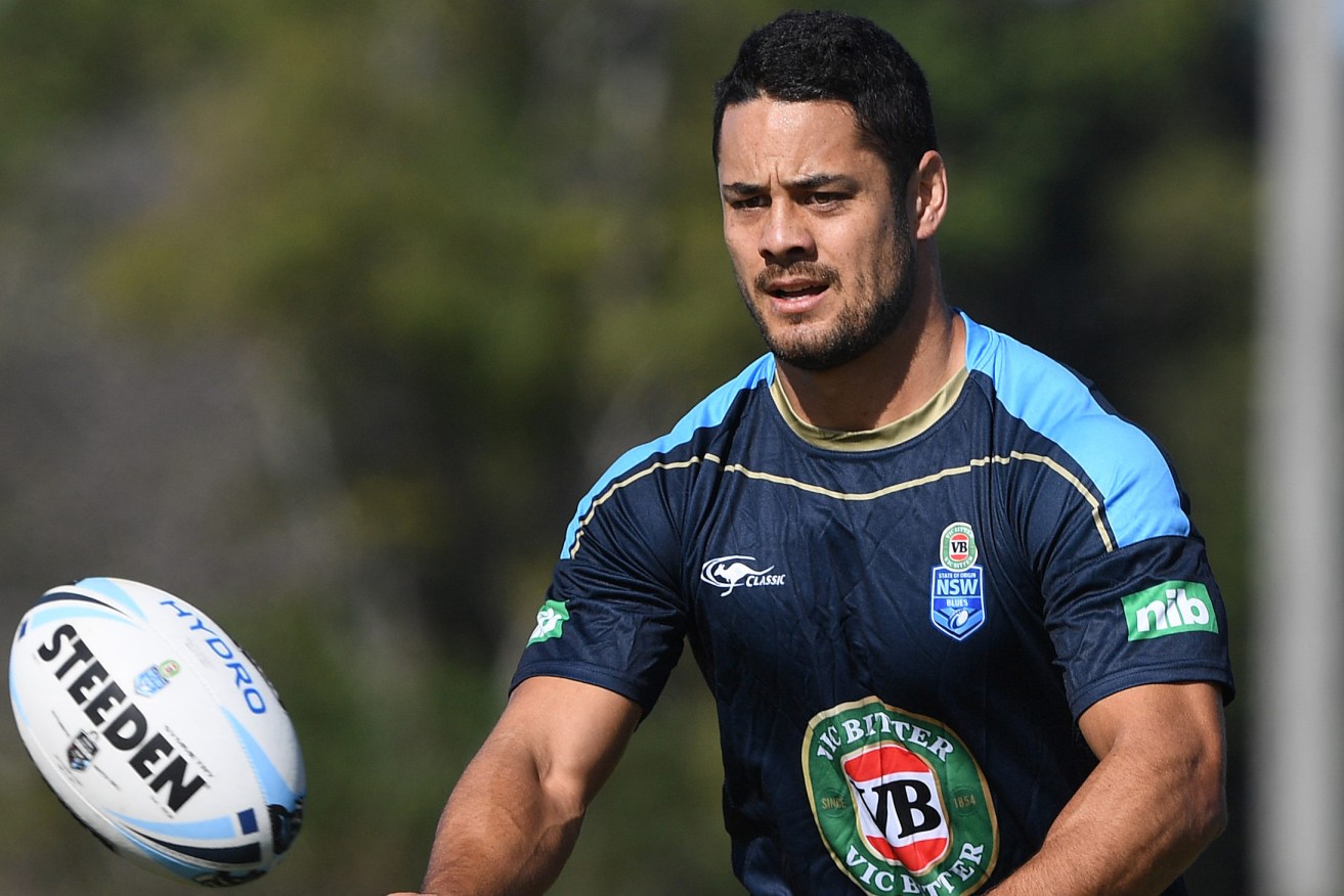 Jarryd Hayne at a New South Wales State of Origin team training session at Cudgen in far north-eastern New South Wales on Saturday. Photo: Dave Hunt / AAP