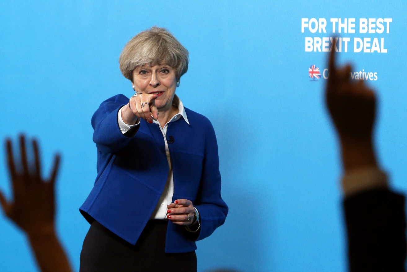 Prime Minister Theresa May  during a campaign visit to Wolverhampton. Photo: Steve Parsons/PA Wire