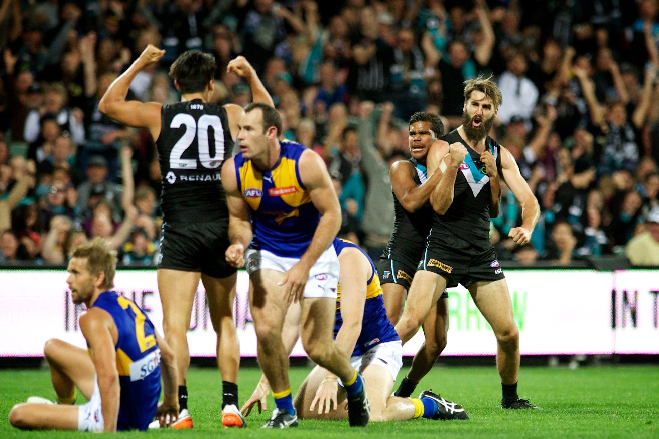 Bizarrely, Port Adelaide haven't beaten West Coast at Adelaide Oval in two attempts. Photo: Michael Errey / InDaily