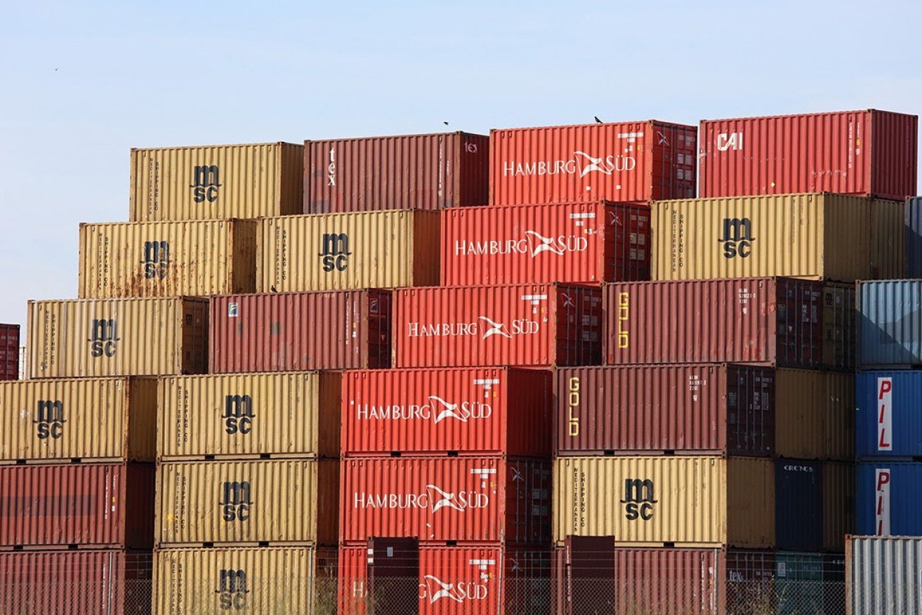 Shipping containers at Outer Harbor. Photo: Tony Lewis/InDaily