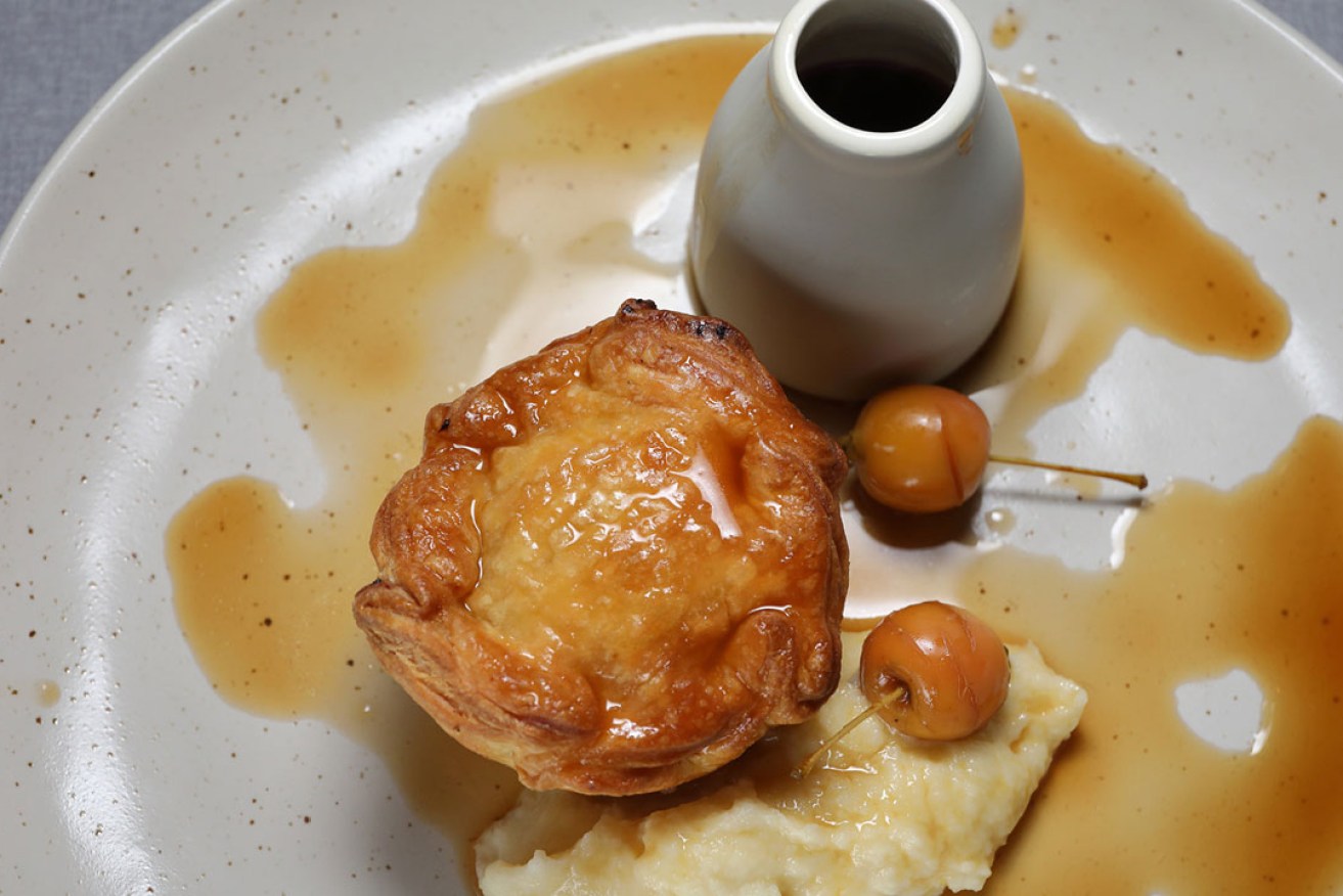 Blast from the past: Mini pheasant pie at the Maggie Beer tribute dinner. Photo: Tony Lewis