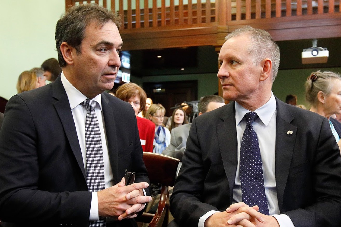 Steven Marshall's Liberals have won a psychological victory, with Jay Weatherill's Labor forced to hand over thousands of dollars in legal costs. Photo: Tony Lewis / InDaily